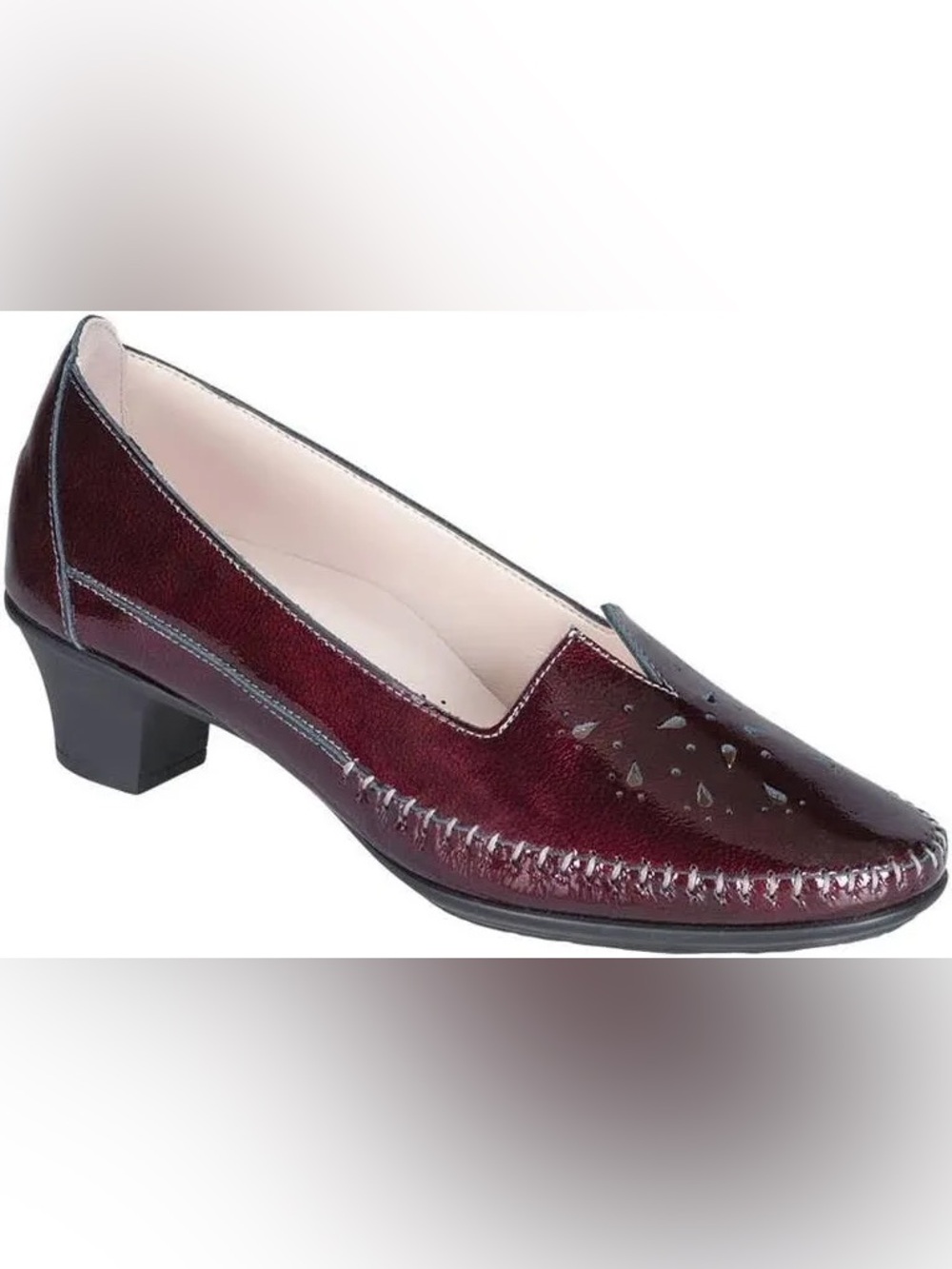 SAS Sonyo Women’s Slip On Heel Size 9.5 N narrow in Bordo Patent Leather new